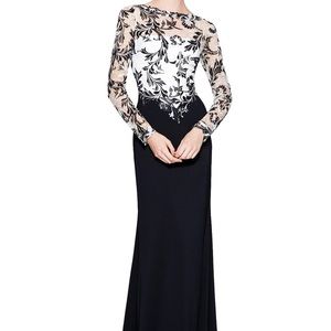 Tadashi Shoji Black/White Lace Gown